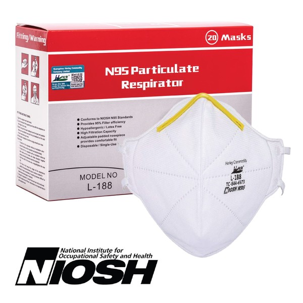 N95 Particulate Respirator N95 Niosh Face Masks 20 Masks