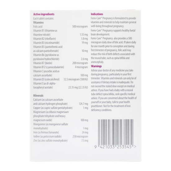 Ferro-Care Pregnancy Multivitamin 30 Tablets Ferro-Care Pregnancy Multivitamin 30 Tablets