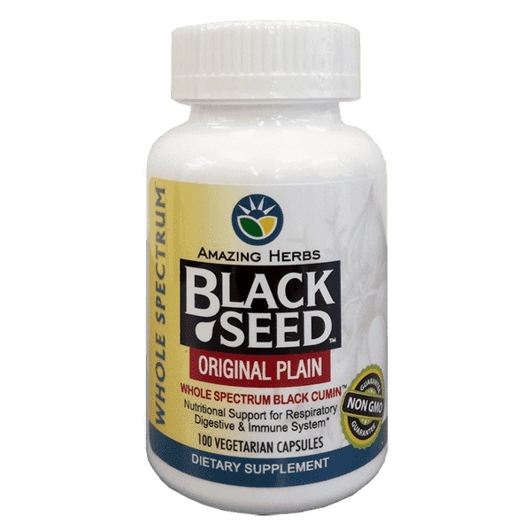 Amazing Herbs Black Seed Original Plain 100 Capsules