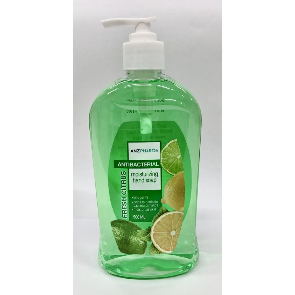 ANZ Pharma Antibacterial Hand Soap 500ml Fresh Citrus