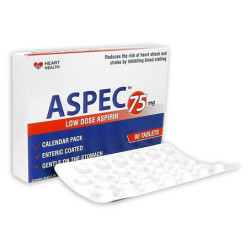 ASPEC Enteric Coated Aspirin 75mg 90 Tablets ASPEC Enteric Coated Aspirin 75mg 90 Tablets