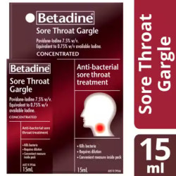 Betadine Sore Throat Gargle Concentrated 15ml Betadine Sore Throat Gargle Concentrated 15ml