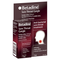 Betadine Sore Throat Gargle Concentrated 15ml Betadine Sore Throat Gargle Concentrated 15ml