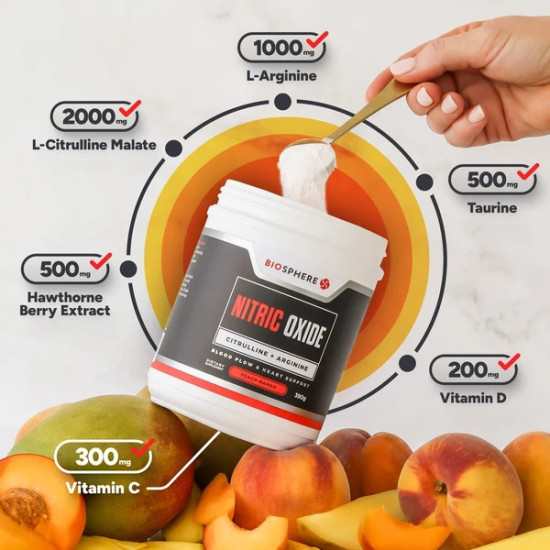 BioSphere Nitric Oxide Citrulline + Arginine Powder 390g