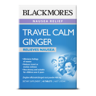Blackmores Travel Calm Ginger 45 Tablets  Blackmores Travel Calm Ginger 45 Tablets