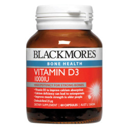 Blackmores Vitamin D3 1000 IU 60 Capsules Blackmores Vitamin D3 1000 IU 60 Capsules
