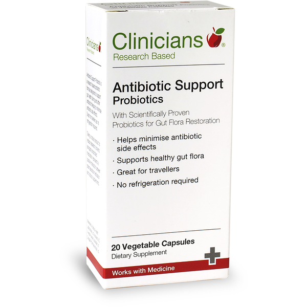 Clinicians Antibiotic Support Probiotics 20 Capsules