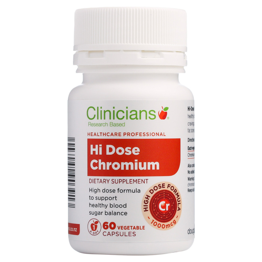 Clinicians HiDose Chromium 1000mg 60 Capsules HealthP