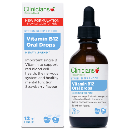 Clinicians Vitamin B12 Oral Drops 12ml Clinicians Vitamin B12 Oral Drops 12ml