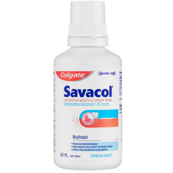 Savacol Antiseptic Mouth & Throat Rinse Fresh Mint 300ml