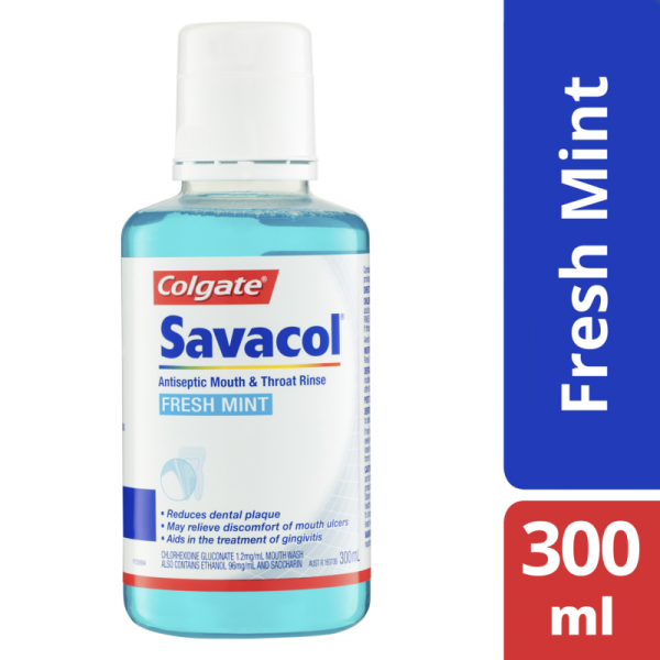 Savacol Antiseptic Mouth & Throat Rinse Fresh Mint 300ml