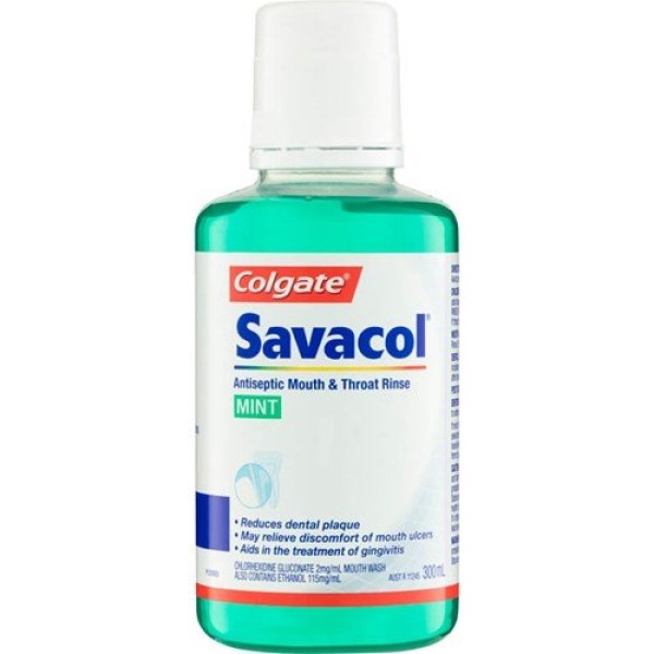 Savacol Antiseptic Mouth & Throat Rinse Original Mint 300ml