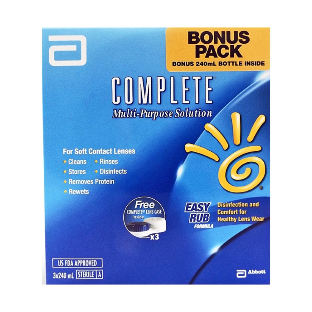Contact Lens Solutions Complete Easy Rub MultiPurpose