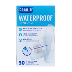 Coralite Bandage Waterproof Assorted Clear Plasters 30s Coralite Bandage Waterproof Assorted Clear Plasters 30s