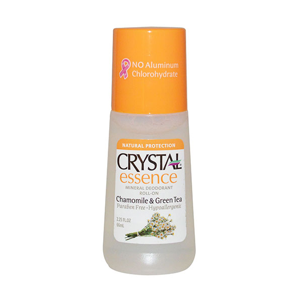 Crystal Body Mineral Deodorant Roll On Essence Chamomile & Green Tea 66ml