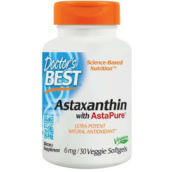Doctor's Best Astaxanthin with AstaPure 6mg 30 Softgels Doctor's Best Astaxanthin with AstaPure 6mg 30 Softgels