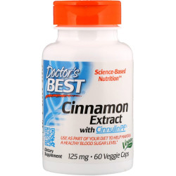 Doctor's Best Cinnamon Extract with Cinnulin PF 125mg 60 Capsules  Doctor's Best Cinnamon Extract with Cinnulin PF 125mg 60 Capsules