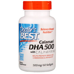 Doctor's Best DHA 500 from Calamari with Calamarine 500mg 60 Softgels Doctor's Best DHA 500 from Calamari with Calamarine 500mg 60 Softgels