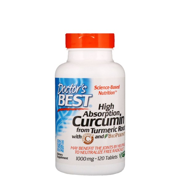 Doctor's Best High Absorption Curcumin with BioPerine 1000mg 120 Tablets