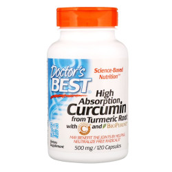 Doctor's Best High Absorption Curcumin with BioPerine 500mg 120 Tablets Doctor's Best High Absorption Curcumin with BioPerine 500mg 120 Tablets