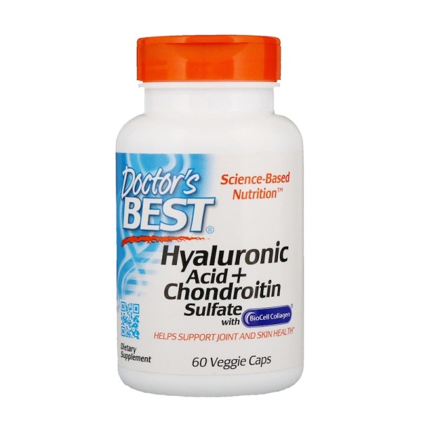 Doctor's Best Hyaluronic Acid Plus Chondroitin Sulfate with Biocell Collagen 60 Capsules