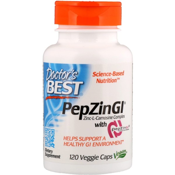 Doctor's Best PepzinGI Zinc L-Carnosine Complex 120 Capsules