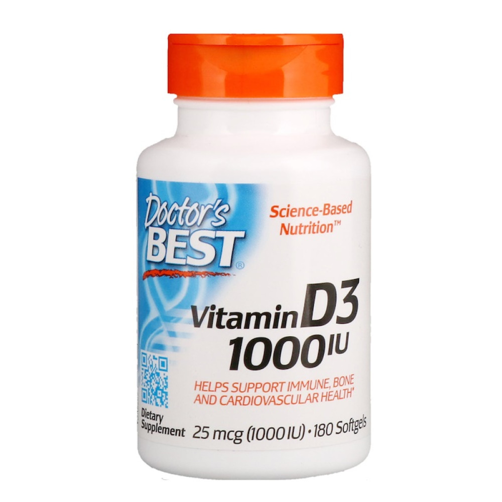 Doctor's Best Vitamin D3 25mcg 1000IU 180 Softgels Hea