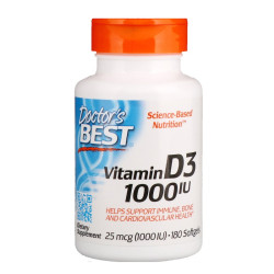 Doctor's Best Vitamin D3 25mcg 1000IU 180 Softgels Doctor's Best Vitamin D3 25mcg 1000IU 180 Softgels