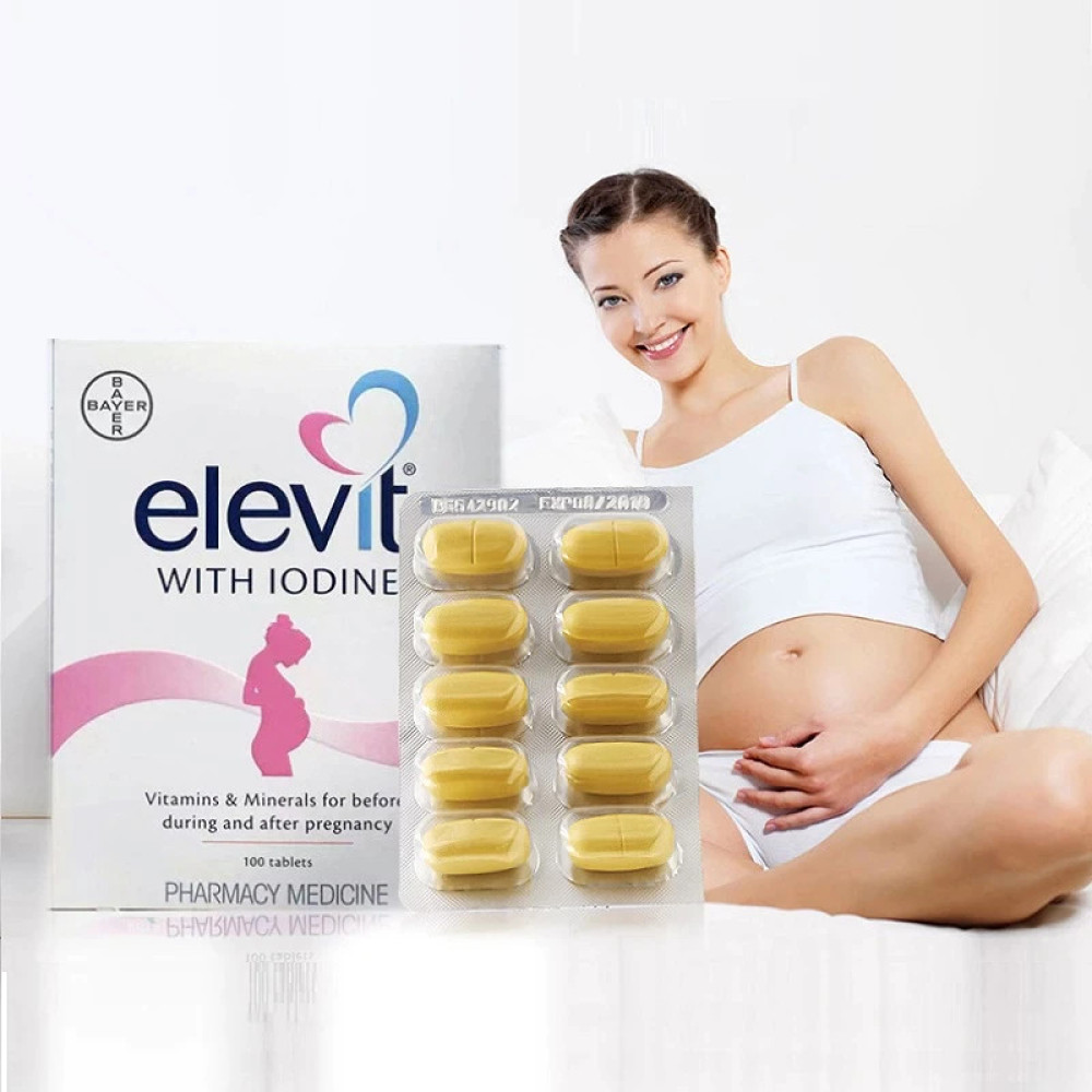 Elevit with Iodine Pregnancy Multivitamin 100 Tablets | HealthPorter ...