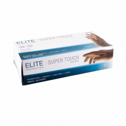 Elite Vinyl Latex Free Powder Free Gloves Clear Large Size Box of 100 Elite Vinyl Latex Free Powder Free Gloves Clear Large Size Box of 100