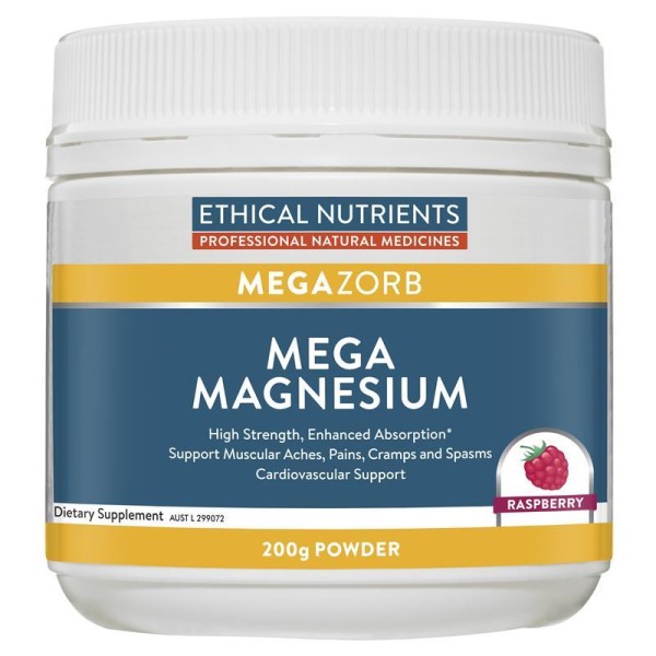 Ethical Nutrients Megazorb Mega Magnesium Powder Raspberry 200g