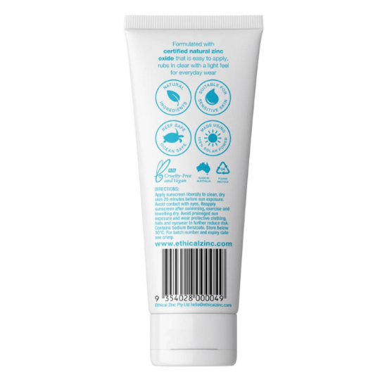 Ethical Zinc Daily Wear Light Tint Facial Sunscreen SPF50 100g Ethical Zinc Daily Wear Light Tint Facial Sunscreen SPF50 100g