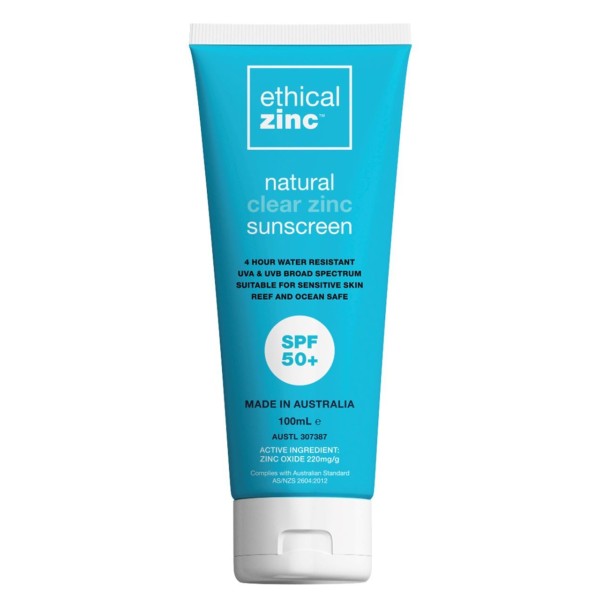 Ethical Zinc Natural Clear Zinc Sunscreen SPF50+ 100ml