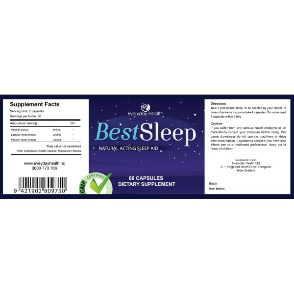 Everyday Health Best Sleep Natural Sleeping Aid 60 Capsules