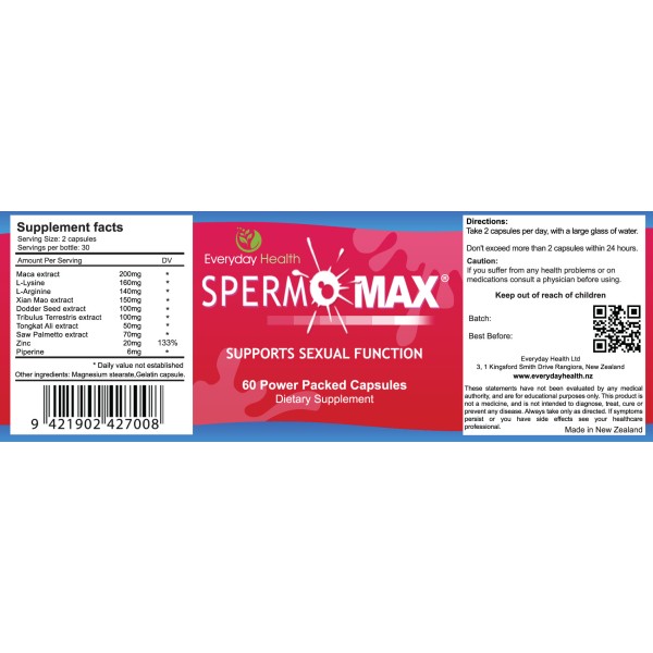 Everyday Health Spermomax Sexual Function Support 60 Capsules