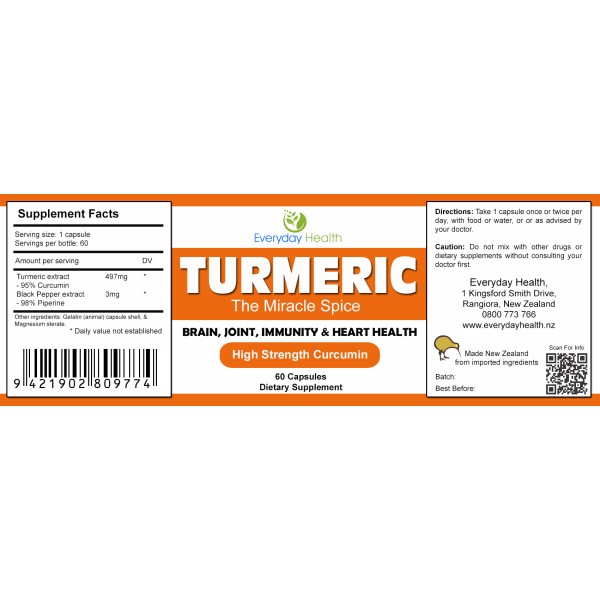 Everyday Health Turmeric High Strength Curcumin 60 Capsules