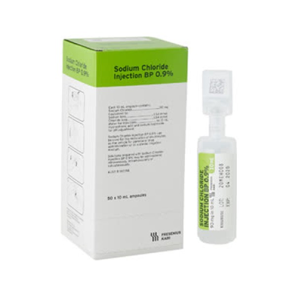 Sodium Chloride 0.9% Saline for Injection 10ml Ampoules