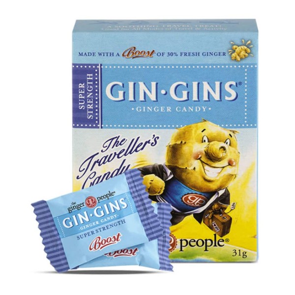 Gin Gins Chewy Ginger Candy Super Strength Travel Pack