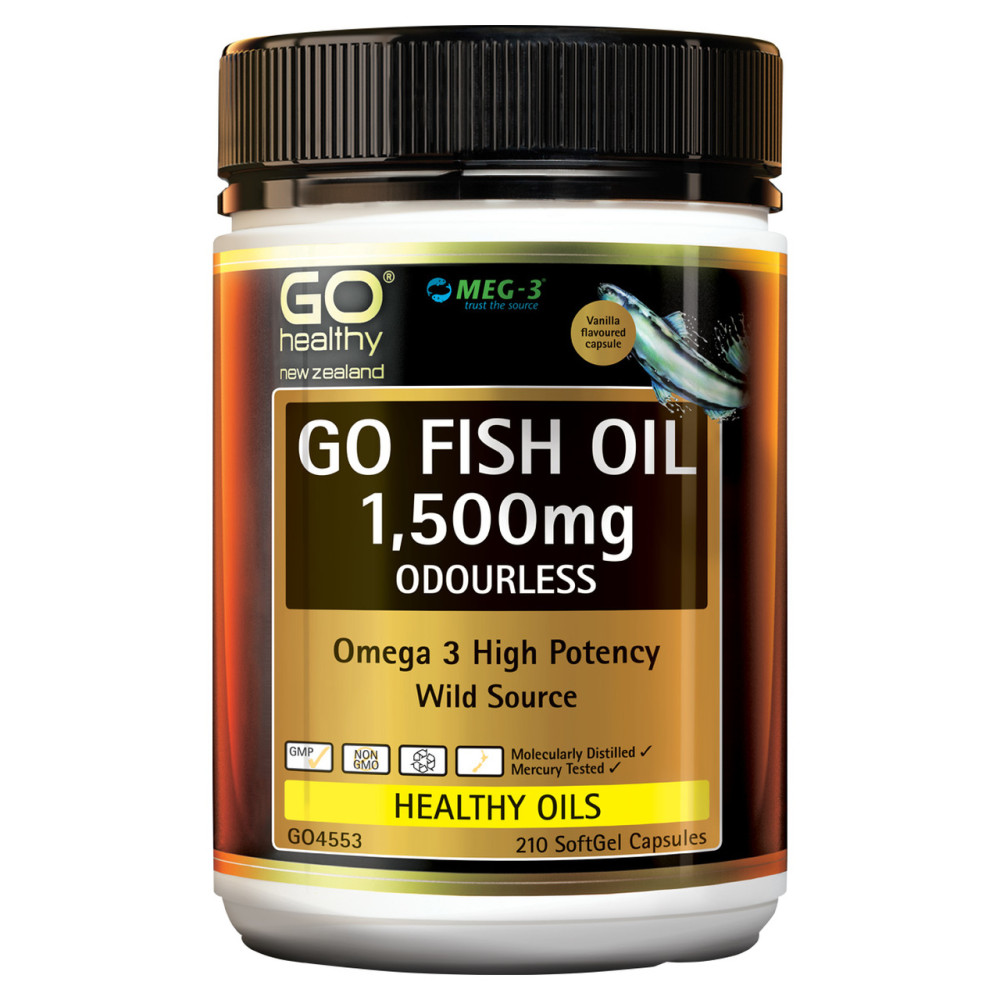 GO Healthy GO Fish Oil 1500mg Odourless 210 Capsules H