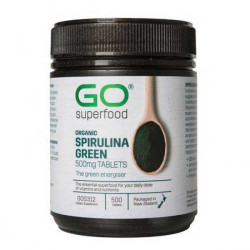 GO Healthy GO Superfood Organic Spirulina Green 500mg 500 Tablets GO Healthy GO Superfood Organic Spirulina Green 500mg 500 Tablets