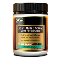 GO Healthy GO Vitamin C 500mg Sugar Free Chewable 200 Tablets GO Healthy GO Vitamin C 500mg Sugar Free Chewable 200 Tablets
