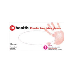 In Health Powder Free Latex Gloves Small Size Box Of 100 In Health Powder Free Latex Gloves Small Size Box Of 100