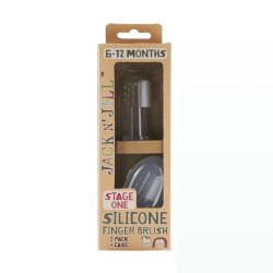 Jack N Jill Silicone Finger Brush 2 Pack + Case Stage One (6M-18M) Jack N Jill Silicone Finger Brush 2 Pack + Case Stage One (6M-18M)