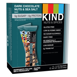 Kind Nut Bars Dark Chocolate Nuts & Sea Salt 40g Box Of 12 Kind Nut Bars Dark Chocolate Nuts & Sea Salt 40g Box Of 12