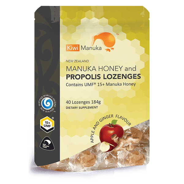 Kiwi Manuka Manuka Honey UMF 15+ 40 Lozenges Apple