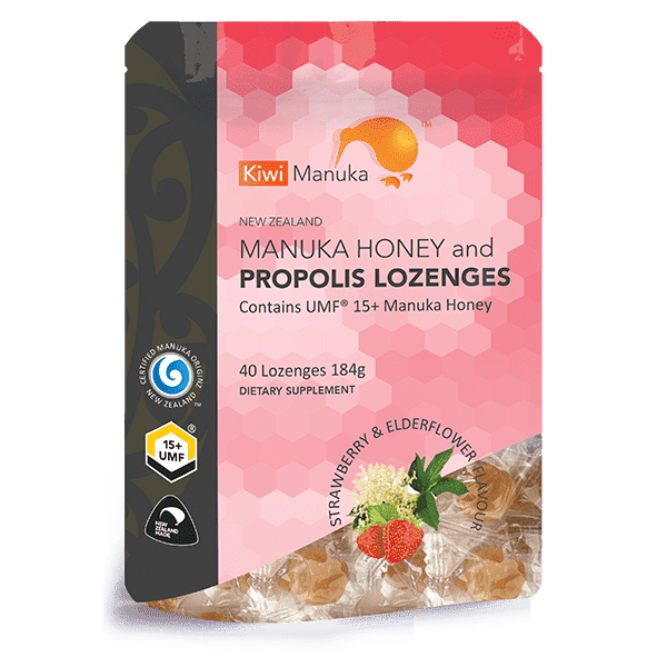 Kiwi Manuka Manuka Honey UMF 15+ 40 Lozenges Strawberry