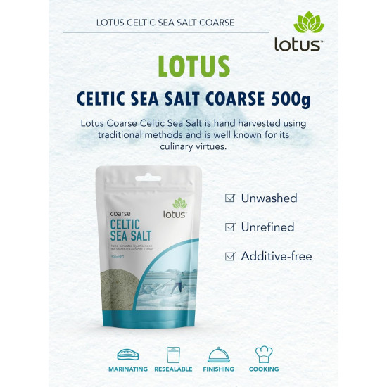 Lotus Celtic Sea Salt Coarse 500g Lotus Celtic Sea Salt Coarse 500g