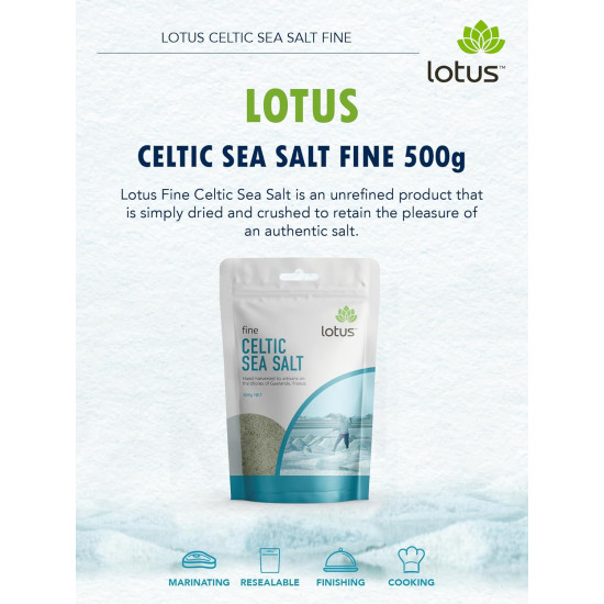 Lotus Celtic Sea Salt Fine 500g Lotus Celtic Sea Salt Fine 500g