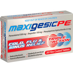 Maxigesic PE Cold Flu Sinus Relief Tablets Maxigesic PE Cold Flu Sinus Relief Tablets