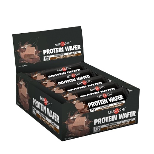 Musashi Protein Wafer Bars Chocolate Flavour 11g Box Of 12